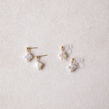 將圖片載入圖庫檢視器 temtem 14KGF花珍珠耳環 14E080