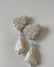 將圖片載入圖庫檢視器 cheese- earrings mokomoko triangle Light blue