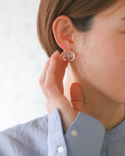 將圖片載入圖庫檢視器 HARIO Lampwork Factory 手工玻璃耳針/透明山茶花