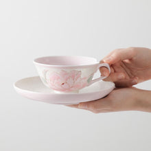 將圖片載入圖庫檢視器 賞美堂有田燒 紅茶碗皿 虹彩手繪牡丹 (PINK) S-1755/ (BLUE) S-1754