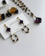 將圖片載入圖庫檢視器 and.cou- ears/ shion vintage glass flower & black spinel