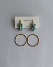 將圖片載入圖庫檢視器 and.cou- ears/vintage chain turquoise & brass hoop 2way earrings