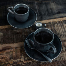 將圖片載入圖庫檢視器 青芳製作所BLACK VINTAGE 咖啡杯碟套裝
