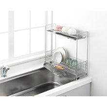將圖片載入圖庫檢視器 |預 定|日本製吉川YOSHIKAWA鋅盤側不銹鋼兩段式伸縮瀝水架