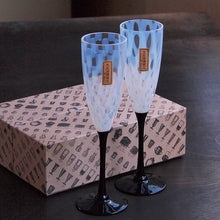 將圖片載入圖庫檢視器 廣田硝子 大正浪漫香檳對杯 市松&水玉 TR-28BK-12