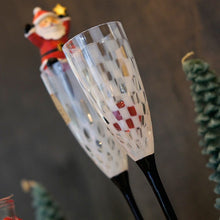 將圖片載入圖庫檢視器 廣田硝子 大正浪漫香檳對杯 市松&水玉 TR-28BK-12
