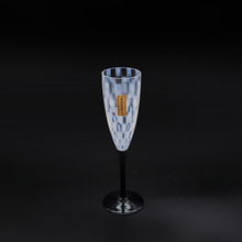 將圖片載入圖庫檢視器 廣田硝子 大正浪漫香檳對杯 市松&水玉 TR-28BK-12