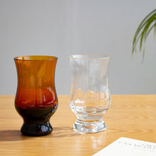 將圖片載入圖庫檢視器 廣田硝子 BYRON昭和復古咖啡高杯 透明條紋  MO-1023CM
