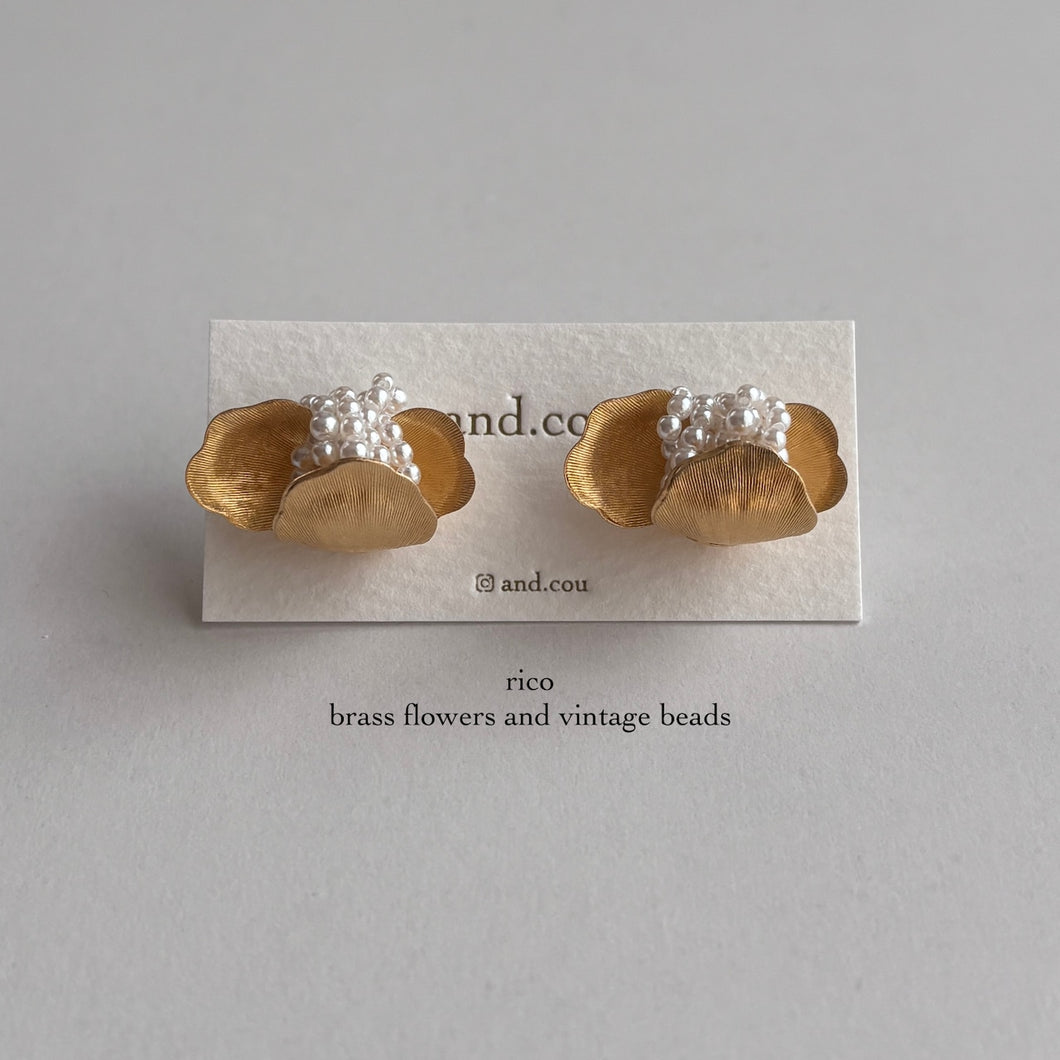 and.cou- ears/ rico/ brass flowers and vintage beads