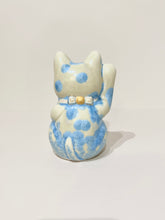 將圖片載入圖庫檢視器 京燒花結晶招財貓14cm- 藍米 x 花火金字招福

