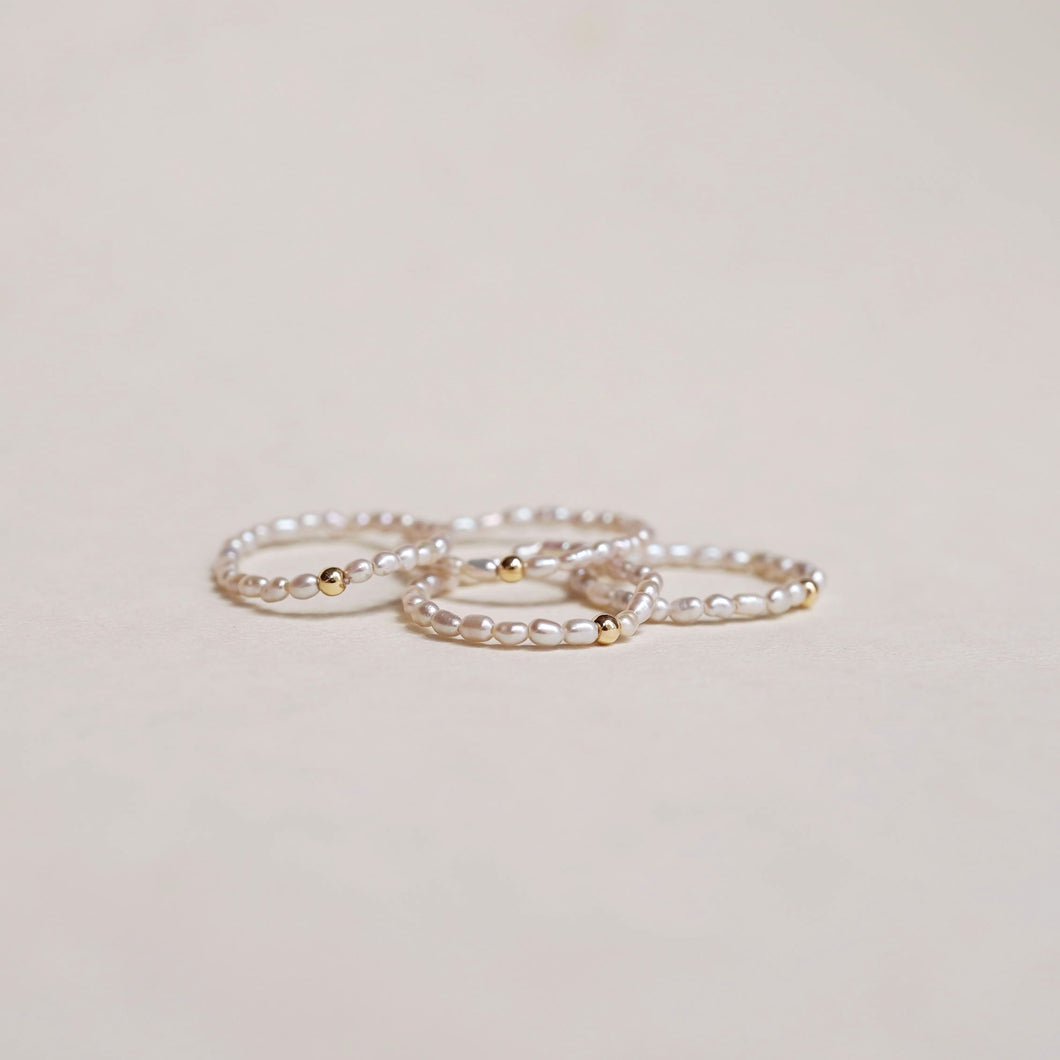 temtem 12KGF迷你灰色米珠戒指 GY LR023