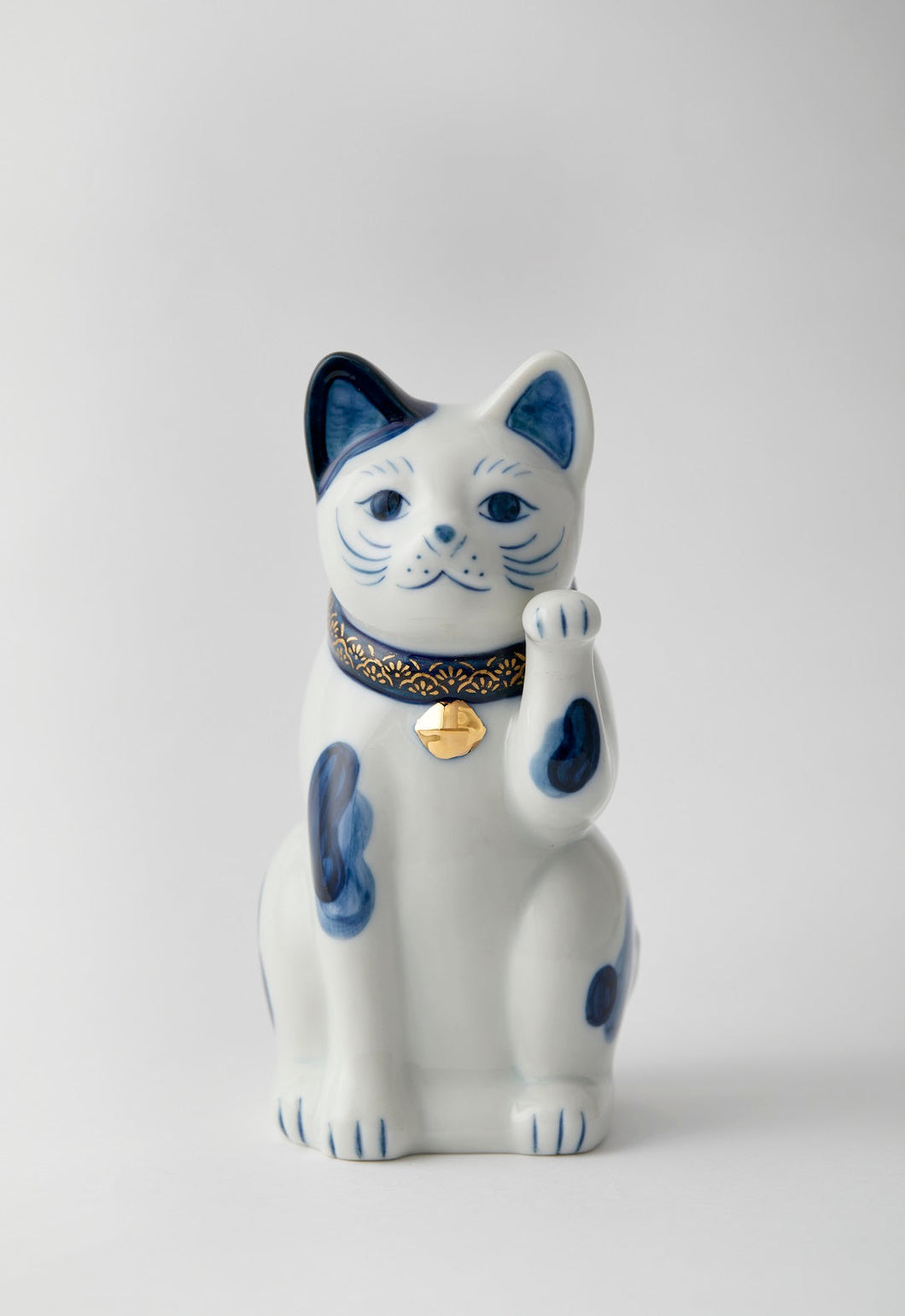 瀨戶燒染付招財貓 5號14.5cm