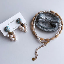 將圖片載入圖庫檢視器 and.cou- ears/ sara/ turquoise mosaic &amp; circle line pearl
