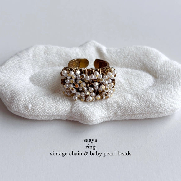 and.cou- rings /saaya: vintage chain & baby pearl beads