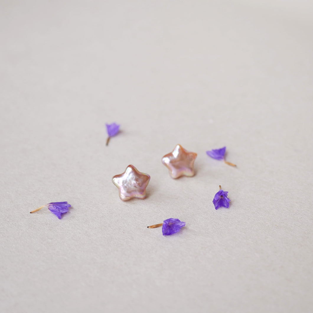 temtem 14KGF星形珍珠耳環 LE044