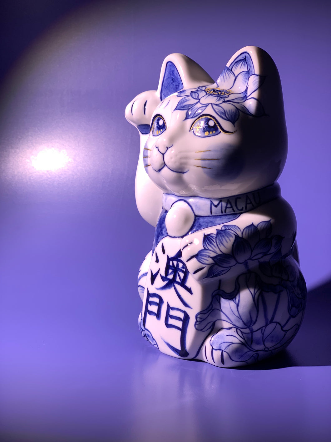 京都百年陶窯染付招財貓 澳門限定版