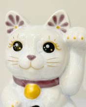 將圖片載入圖庫檢視器 京燒花結晶招財貓14cm- 藍白漸變招福
