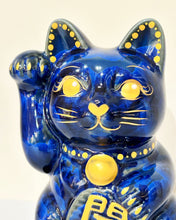 將圖片載入圖庫檢視器 京燒花結晶招財貓14cm- 瑠璃身金字開運
