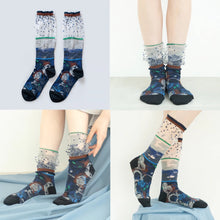將圖片載入圖庫檢視器 COQ SOCKS- Landscape Navy（CT-22-1-N16M_075）
