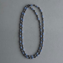將圖片載入圖庫檢視器 and.cou- necklace/ silent blue czech vintage beads LONG
