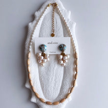 將圖片載入圖庫檢視器 and.cou- ears/ sara/ turquoise mosaic &amp; circle line pearl
