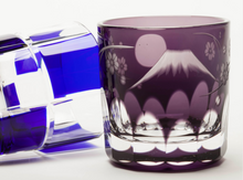 將圖片載入圖庫檢視器 江戶切子 彩鳯 「富士櫻文樣-紫」清酒杯
