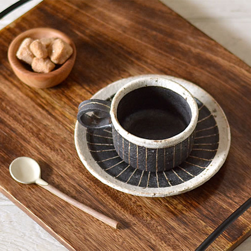 rokuro六魯 美濃燒兵式咖啡杯碟套裝